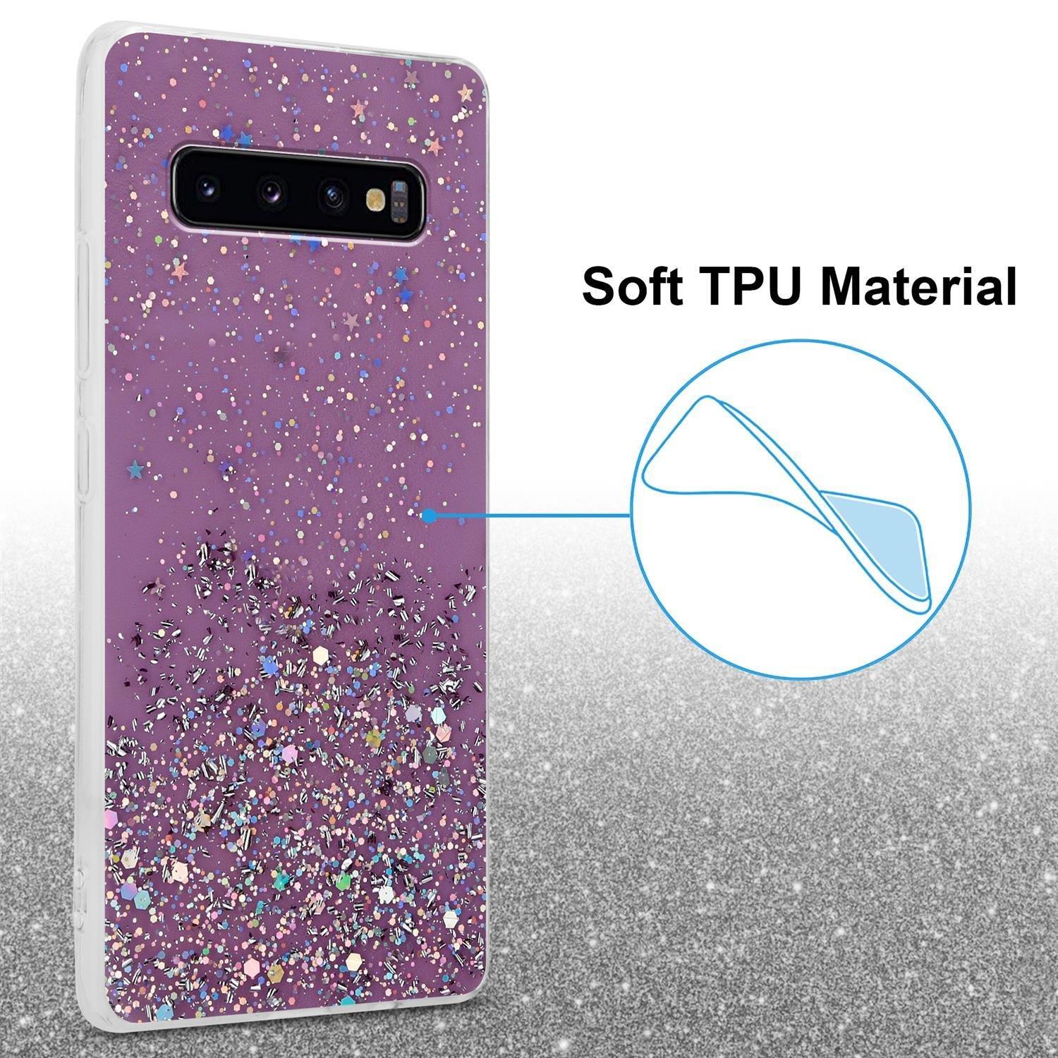 Cadorabo  Hülle für Samsung Galaxy S10 PLUS TPU Silikon mit funkelnden Glitter 