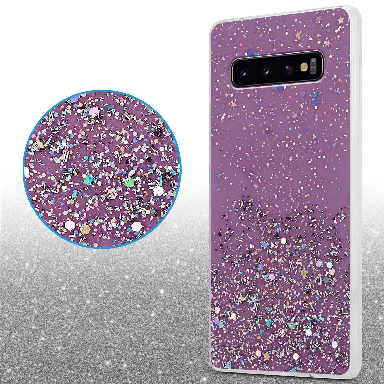 Cadorabo  Hülle für Samsung Galaxy S10 PLUS TPU Silikon mit funkelnden Glitter 