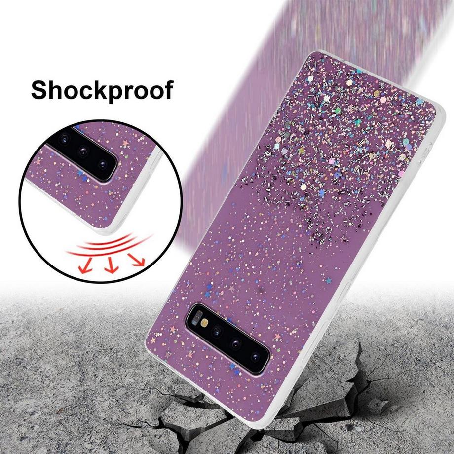 Cadorabo  Hülle für Samsung Galaxy S10 PLUS TPU Silikon mit funkelnden Glitter 
