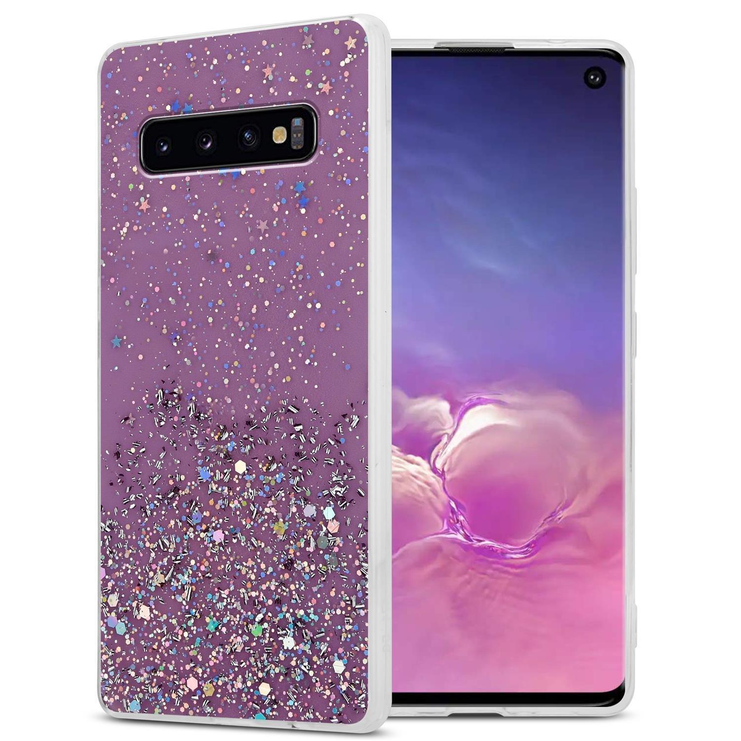 Cadorabo  Hülle für Samsung Galaxy S10 PLUS TPU Silikon mit funkelnden Glitter 