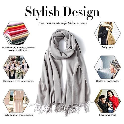 Only-bags.store Sciarpa calda invernale autunnale in cotone tinta unita con nappe  