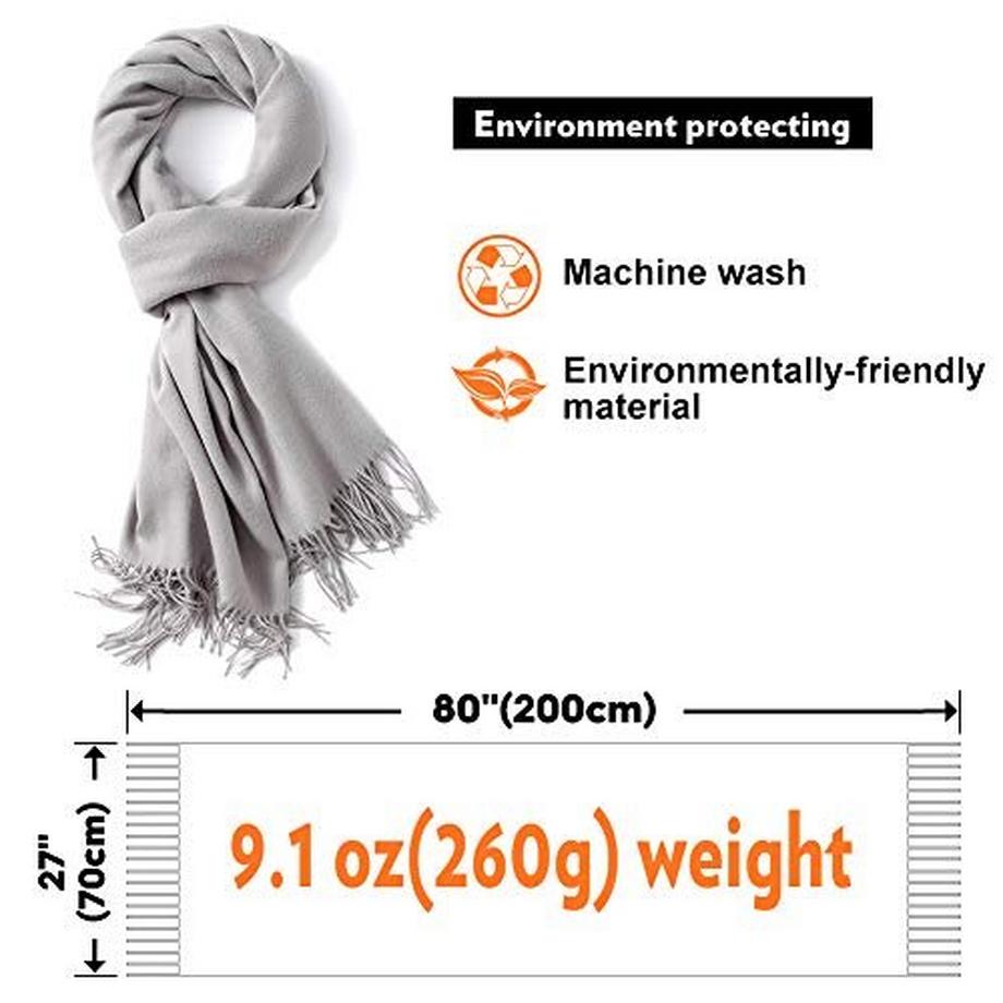 Only-bags.store Warmer Winter Herbst einfarbiger Baumwollschal mit Quasten  