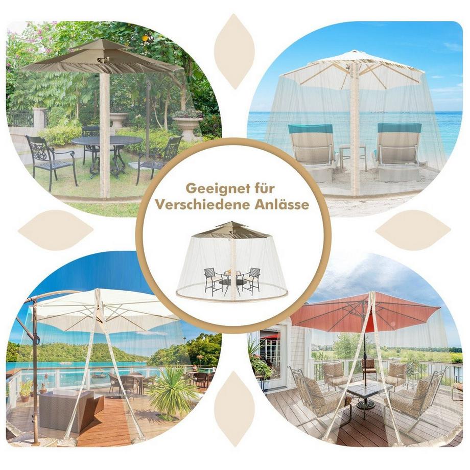 Northix Regenschirm-Moskitonetz, 2 Türen  