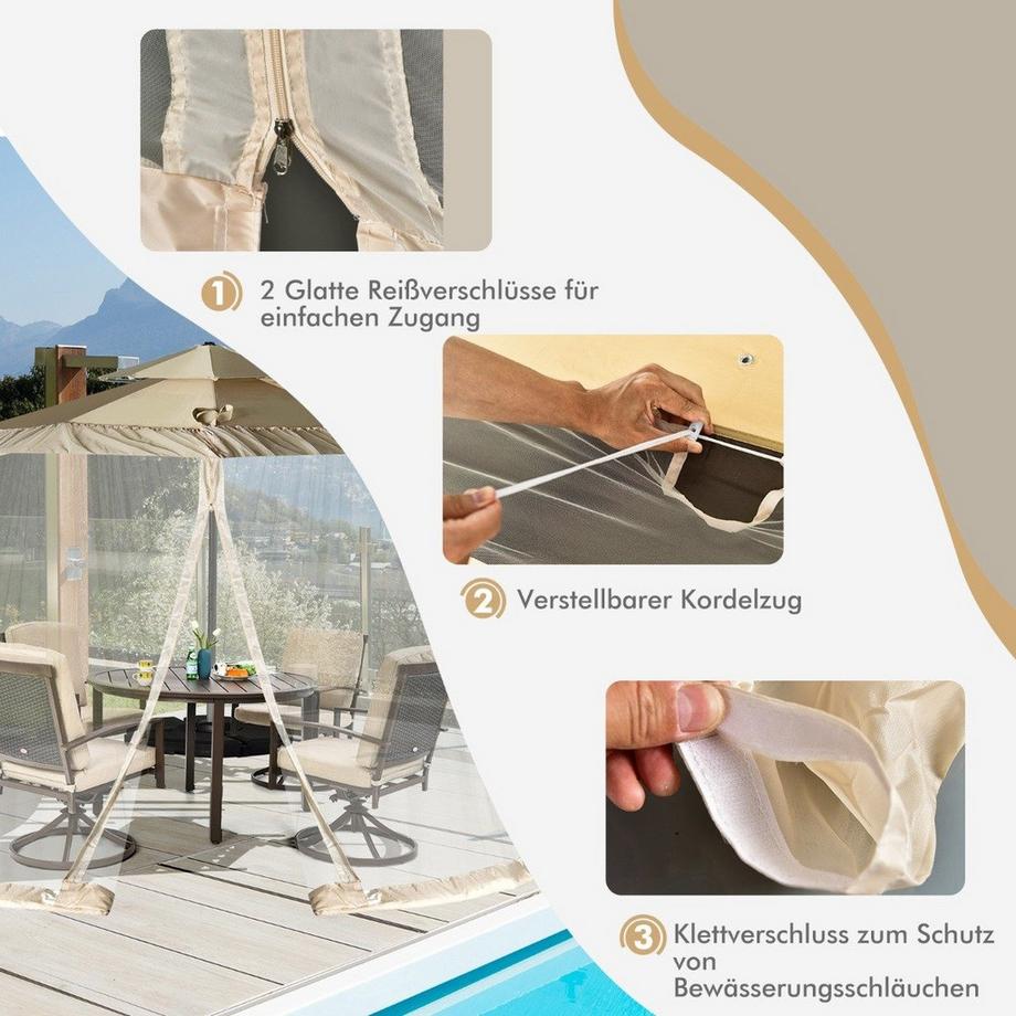 Northix Regenschirm-Moskitonetz, 2 Türen  