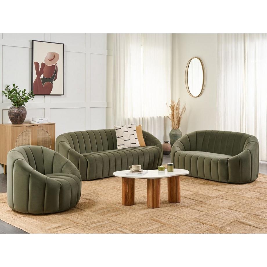 Beliani Wohnzimmer Set aus Samtstoff Retro MALUNG  