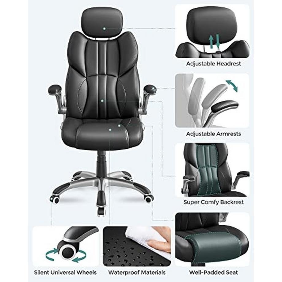 Pricenet  Verstellbarer, ergonomischer Bürostuhl mit klappbaren Armlehnen 