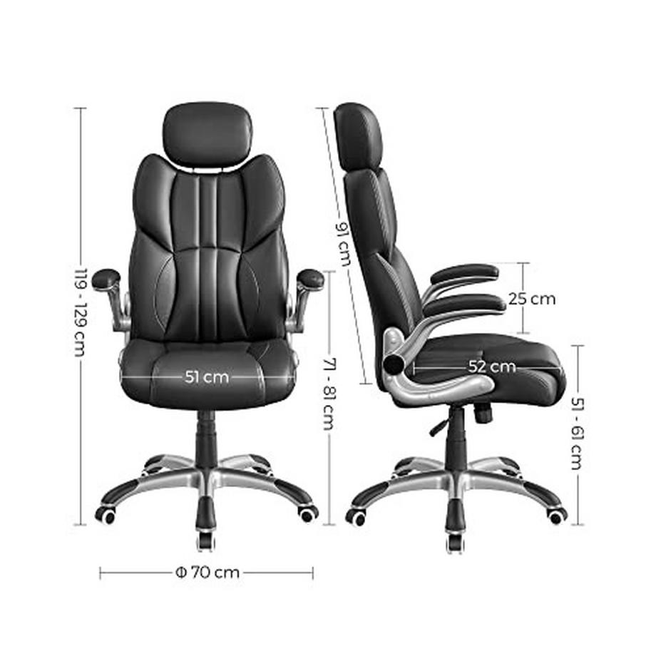 Pricenet  Verstellbarer, ergonomischer Bürostuhl mit klappbaren Armlehnen 