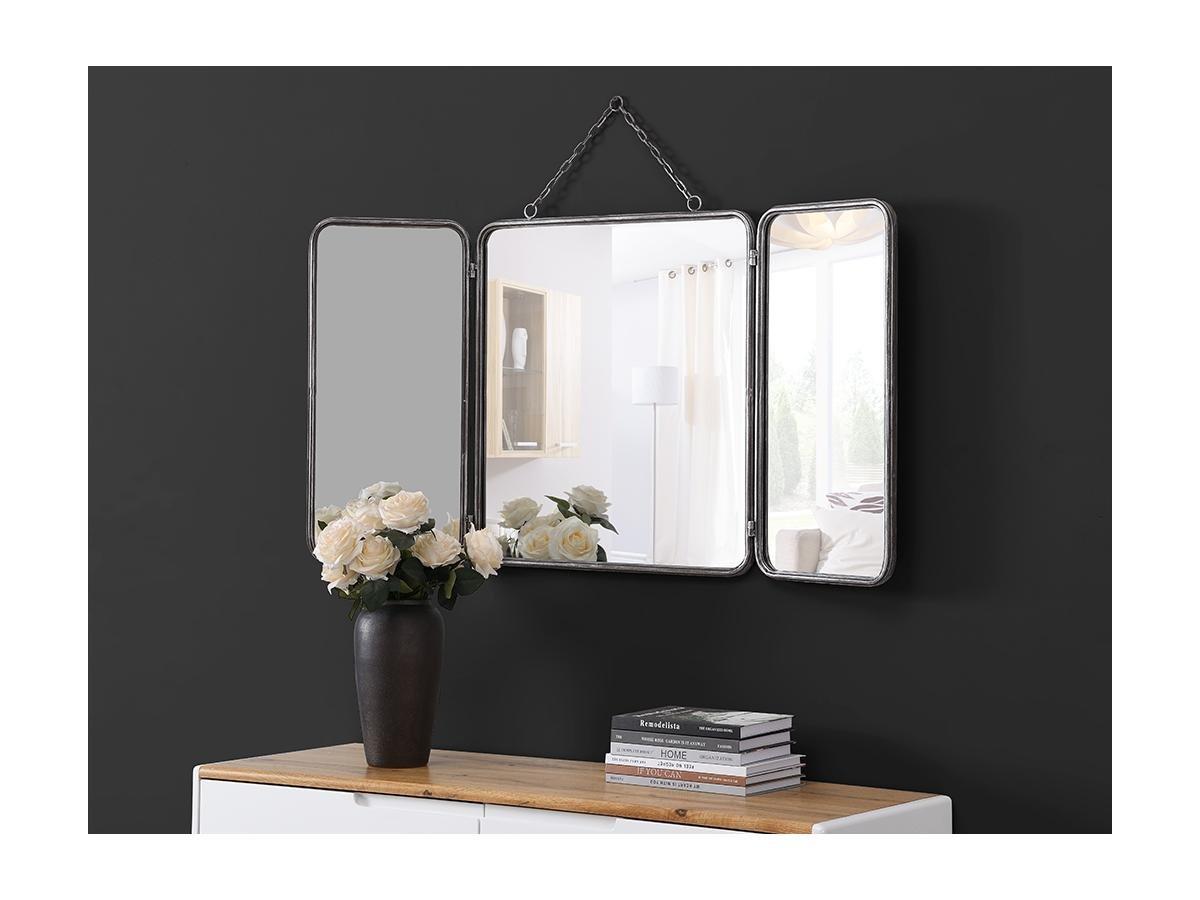 OZAIA Miroir de barbier vintage en métal CERRONE 1 métallisé  