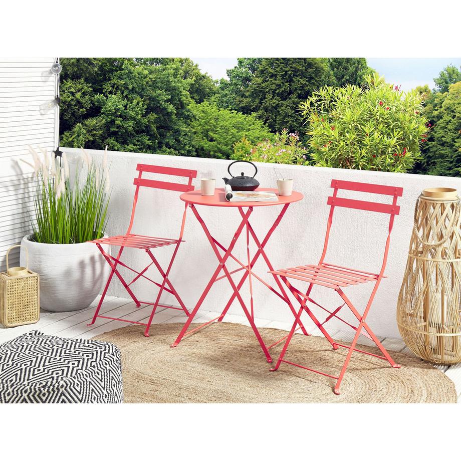 Beliani Set bistrot en Acciaio Moderno FIORI  