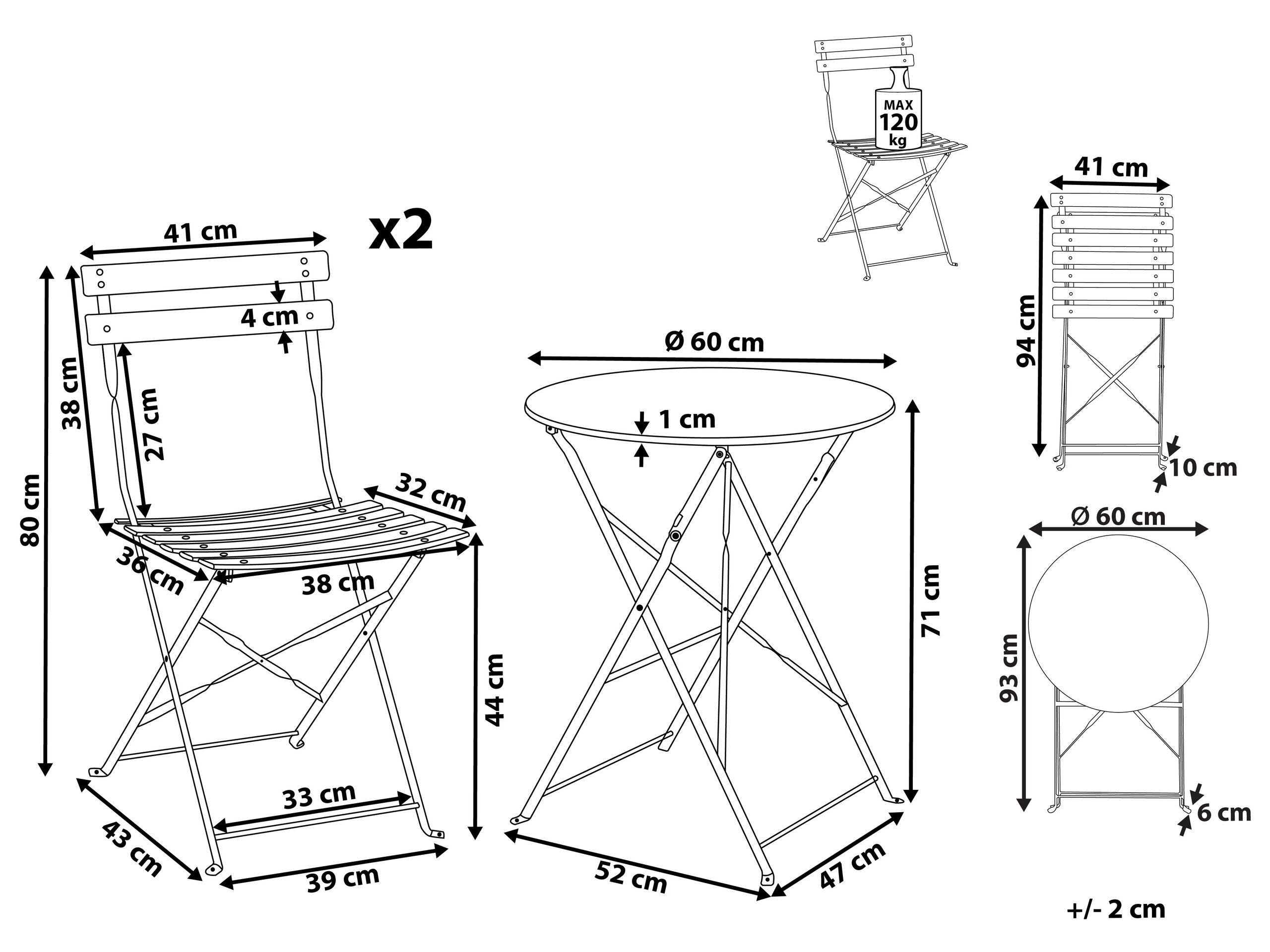 Beliani Bistro Set aus Stahl Modern FIORI  