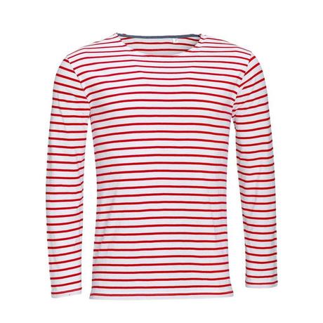 SOLS Marine Gestreiftes Langarm T-Shirt  