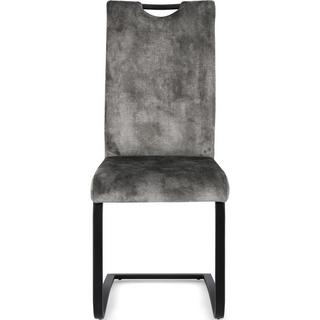 mutoni Chaise Kenneth velours gris  