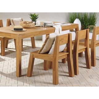 Beliani Tisch mit Stühlen aus Akazienholz Klassisch LIVORNO  