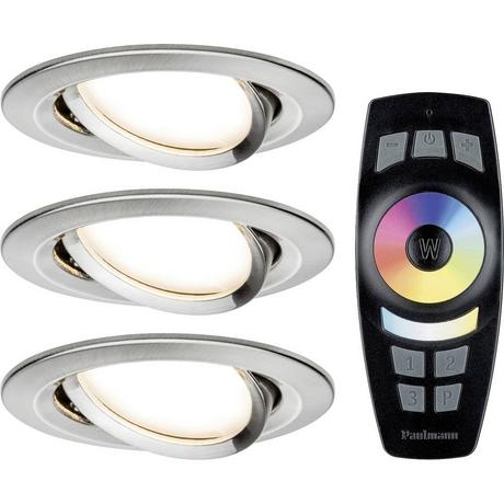 Paulmann NovaPlus Zigbee LED-Einbauleuchte 3er Set LED 18 W Eisen (gebürstet)  