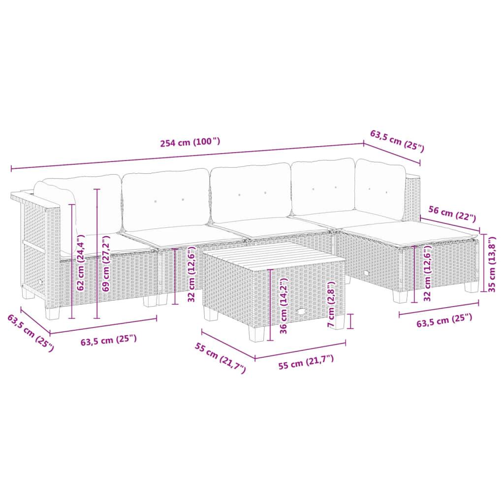 VidaXL Ensemble de canapés de jardin rotin synthétique  