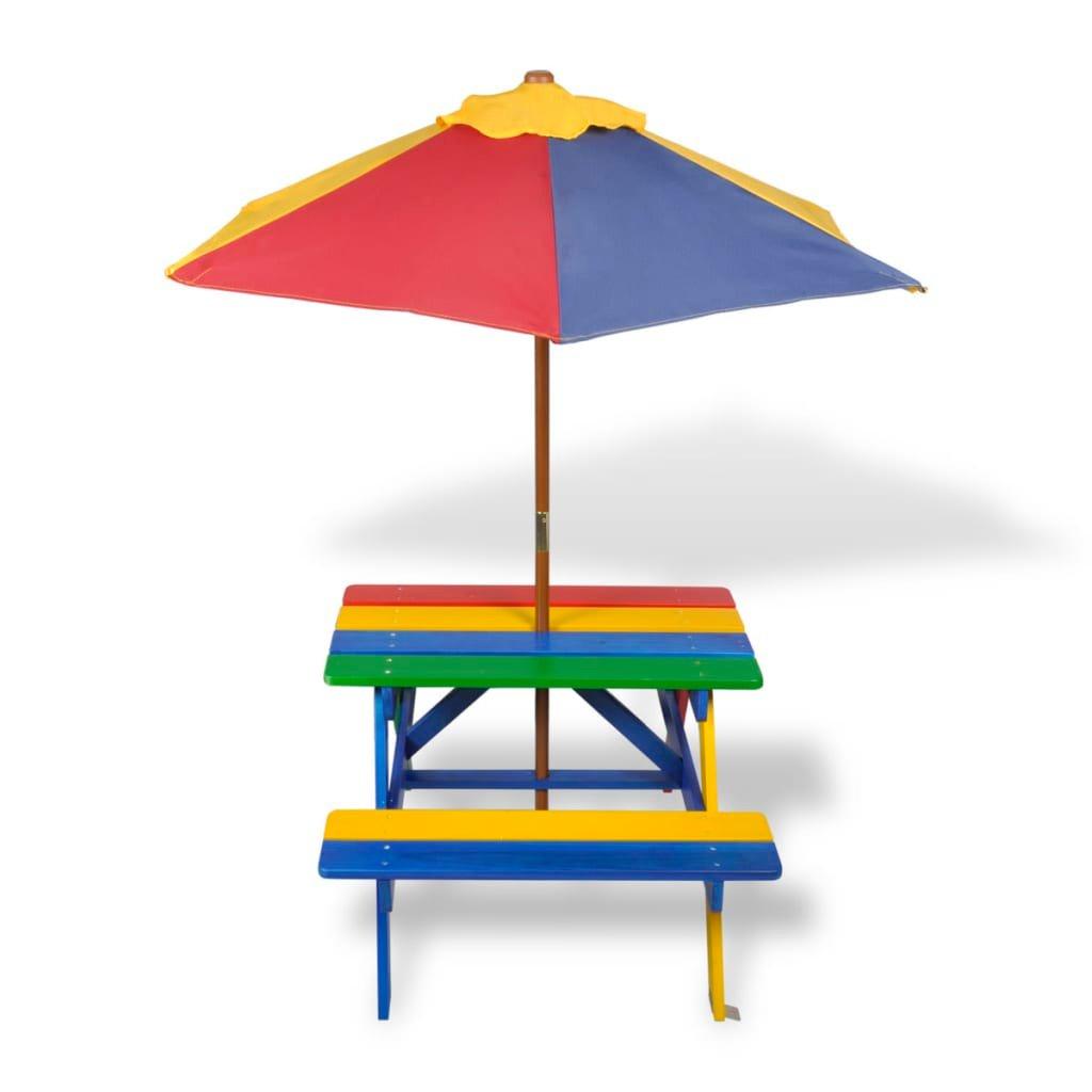 VidaXL Table de pique-nique enfant avec Parasol  