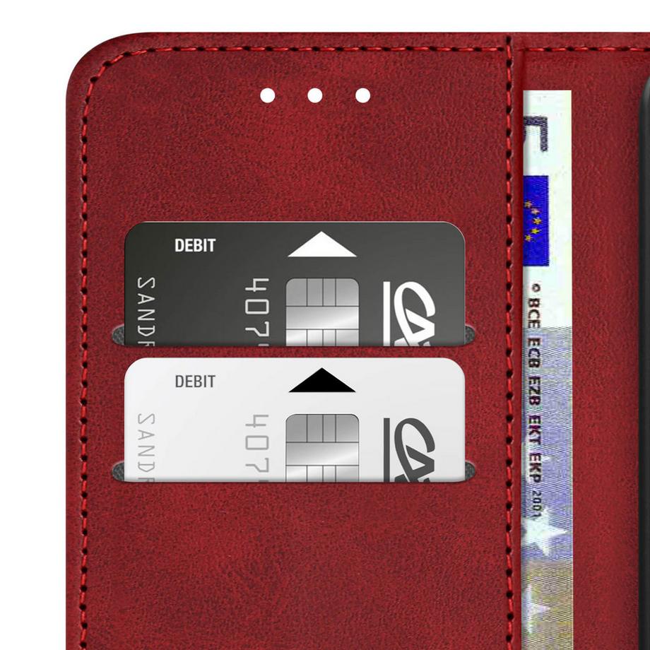 Avizar  Étui Galaxy S24 Portefeuille Rouge 