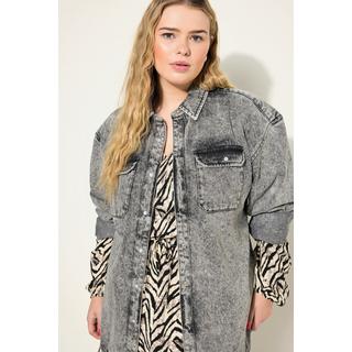 Studio Untold Camicia di jeans oversize look vintage maniche lunghe  