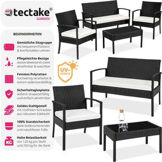 Tectake Set in rattan Sparta 3+1  