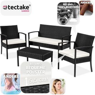 Tectake Set in rattan Sparta 3+1  