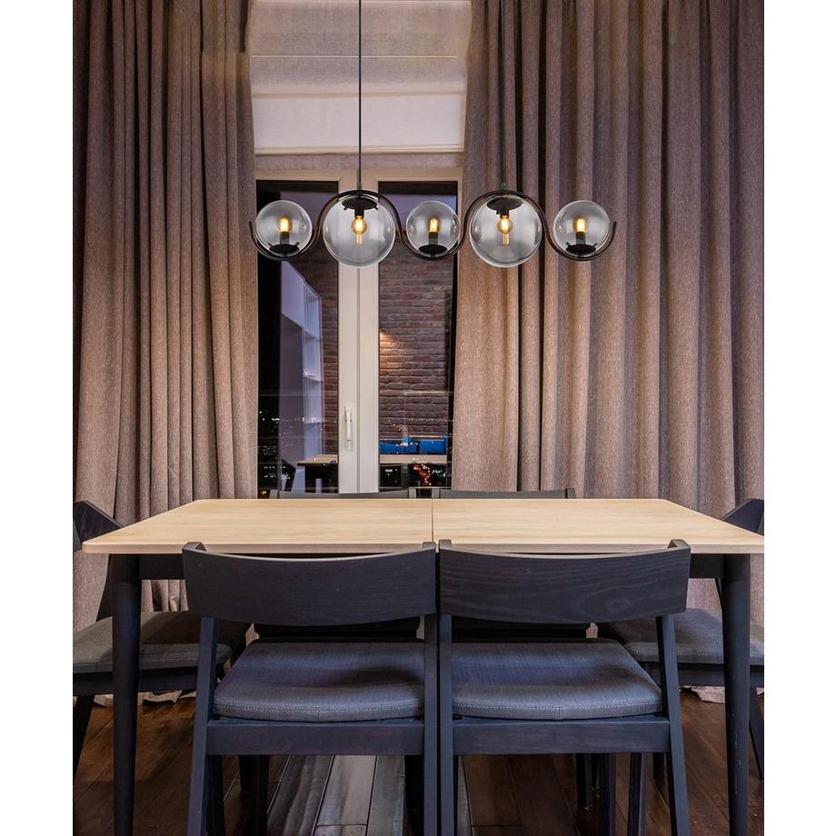 mutoni Lampada a sospensione Porry metallo nero opaco 5xE14  