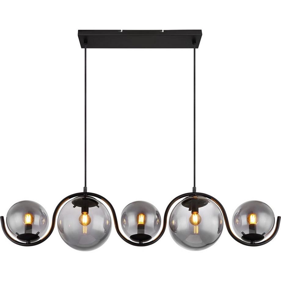 mutoni Lampada a sospensione Porry metallo nero opaco 5xE14  