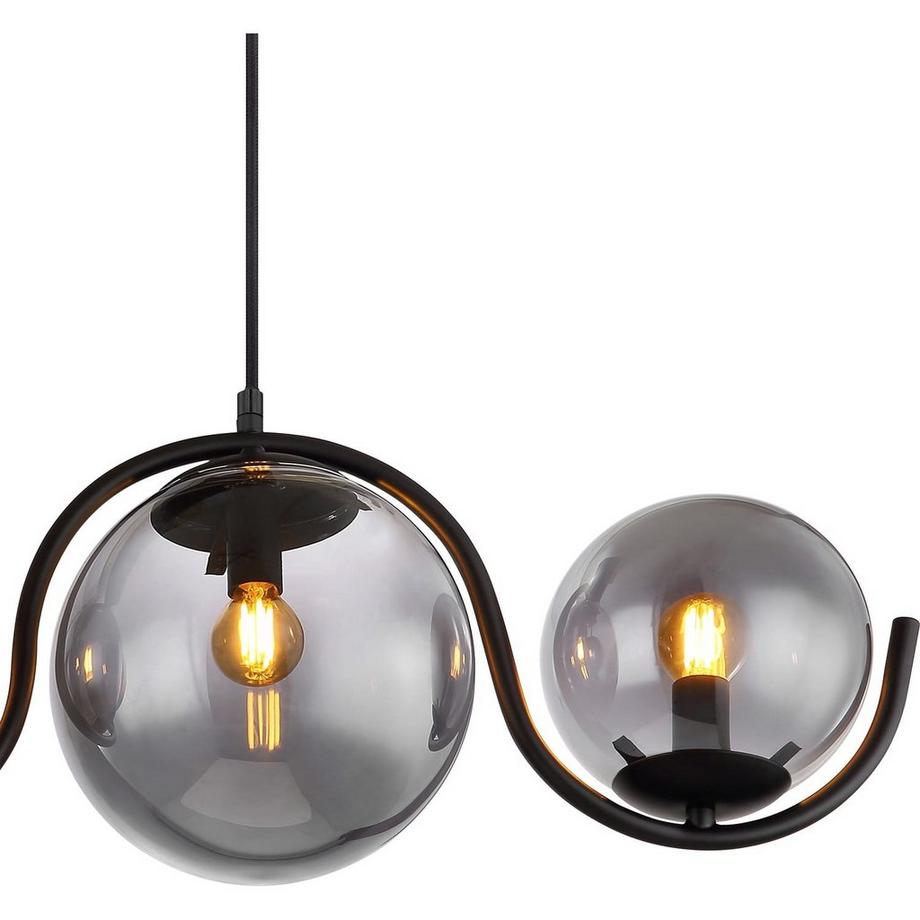 mutoni Lampada a sospensione Porry metallo nero opaco 5xE14  