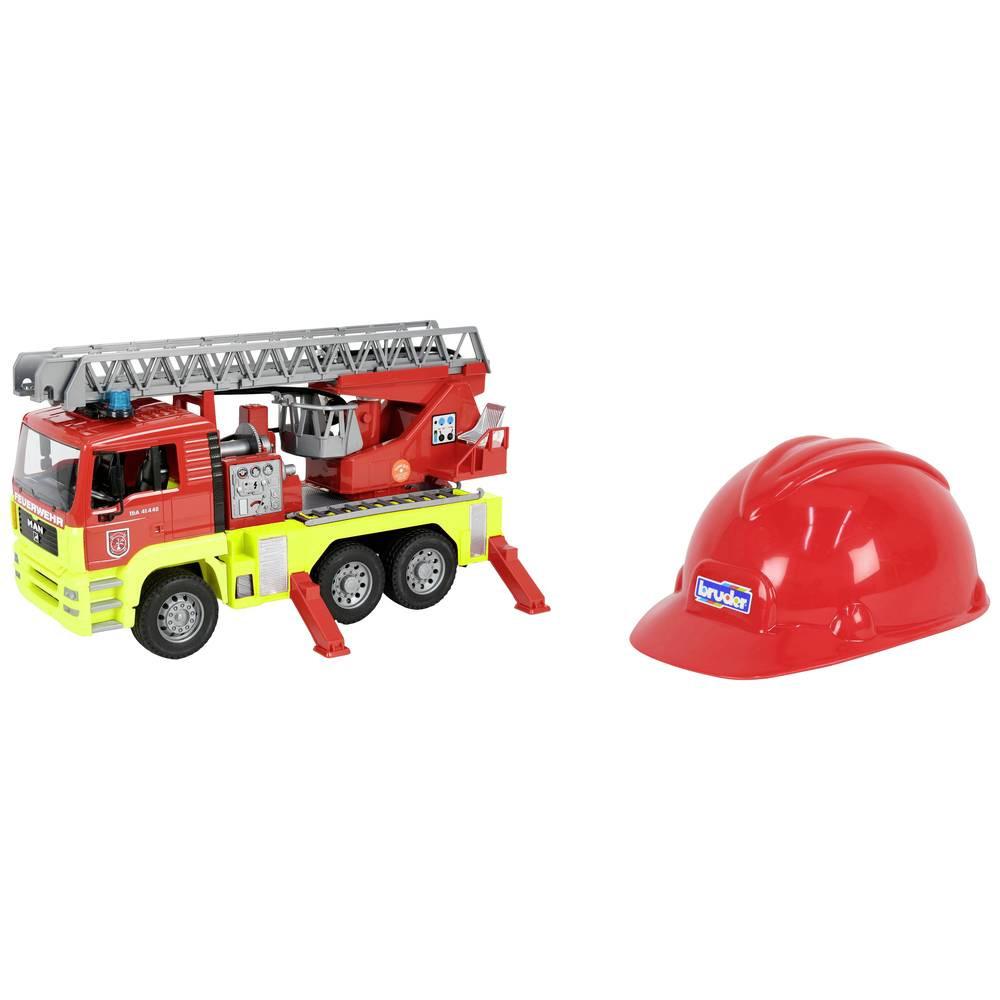 bruder  MAN TGA Feuerwehr Drehleiter mit Licht und Sound & Spielhelm 