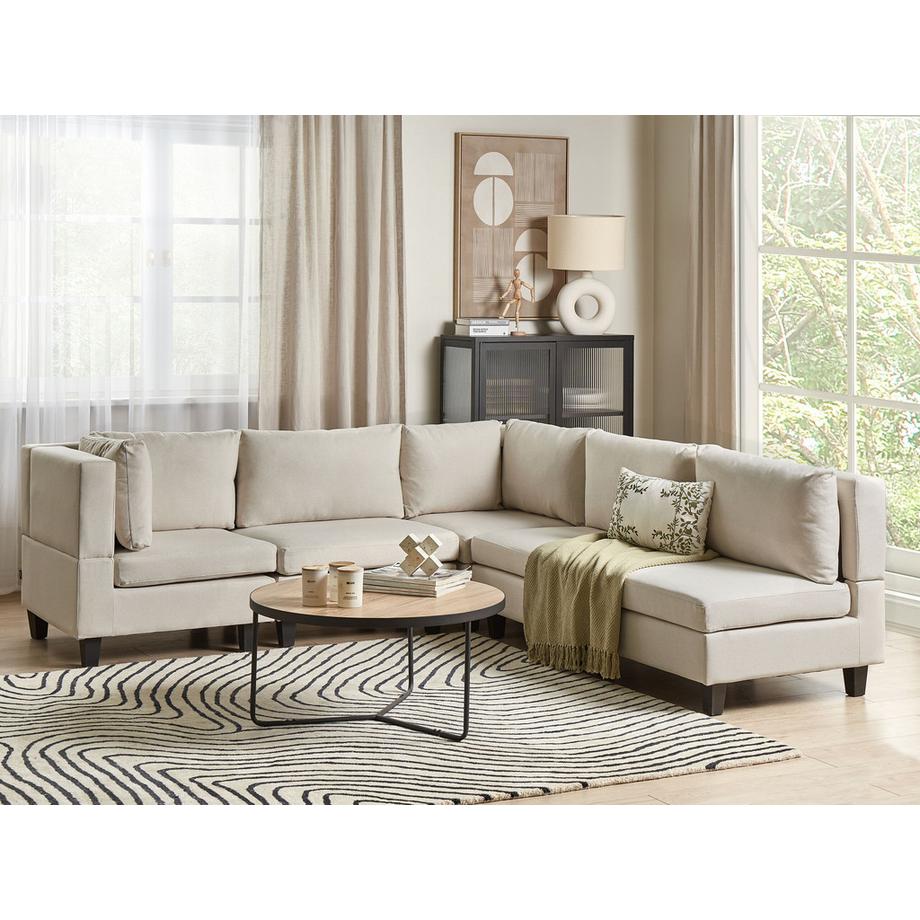 Beliani Ecksofa aus Stoff  UNSTAD  