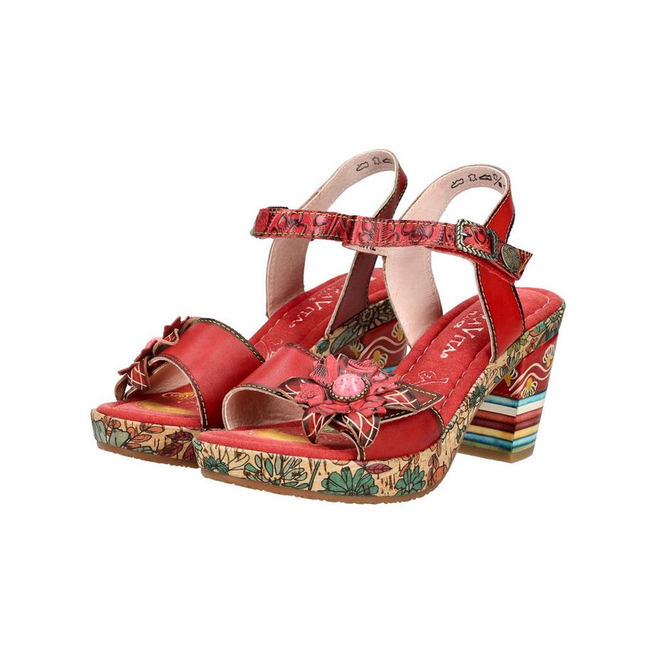 Laura Vita Sandales compensées à talon compensé imprimé floral  