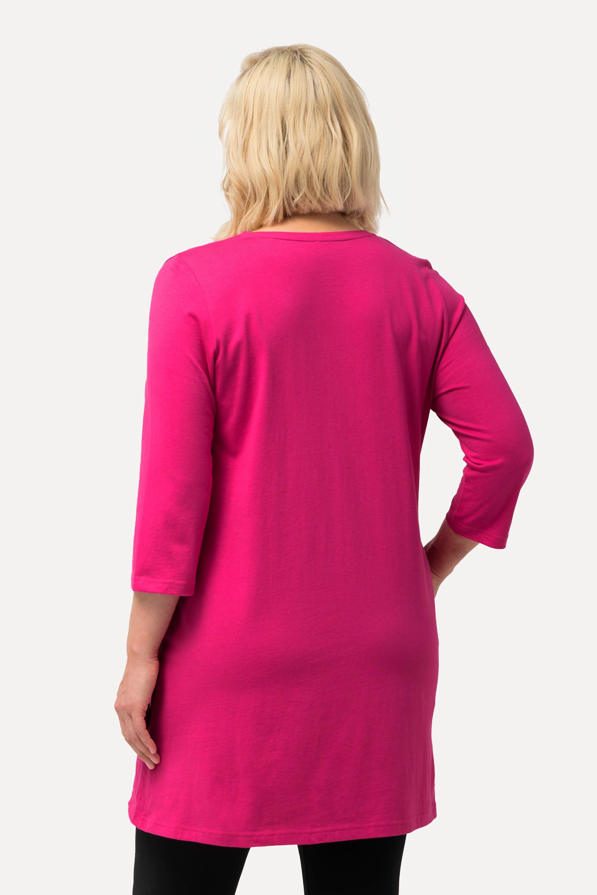 Ulla Popken  Longshirt, Ziernähte, A-Linie, V-Ausschnitt, 3/4-Arm 