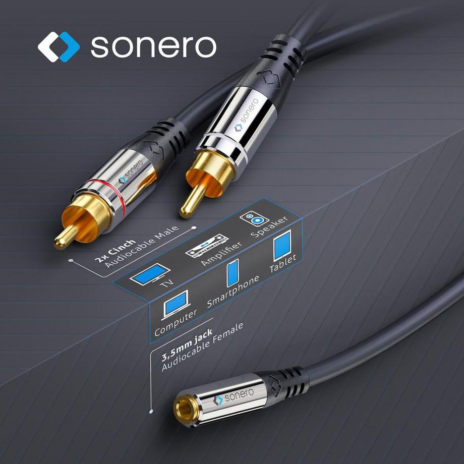 sonero  Audio-Kabel Cinch - 3,5 mm Klinke 0.25 m 