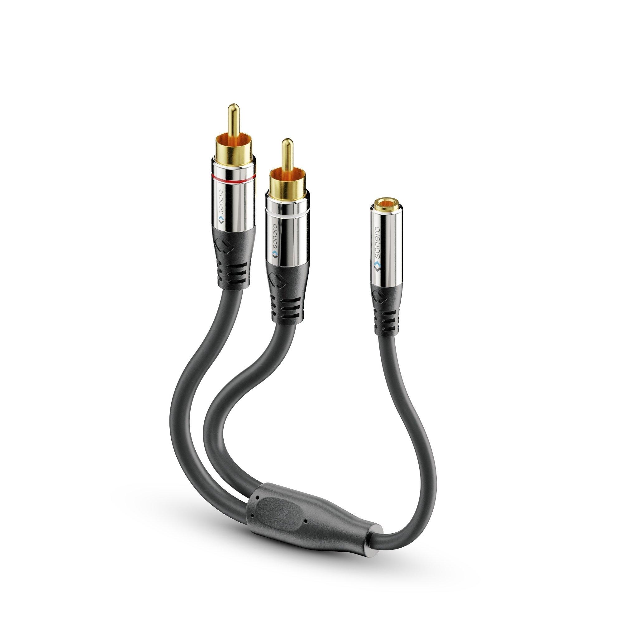 sonero  sonero S-ACA004 cavo audio 0,25 m 2 x RCA 3.5mm Nero 