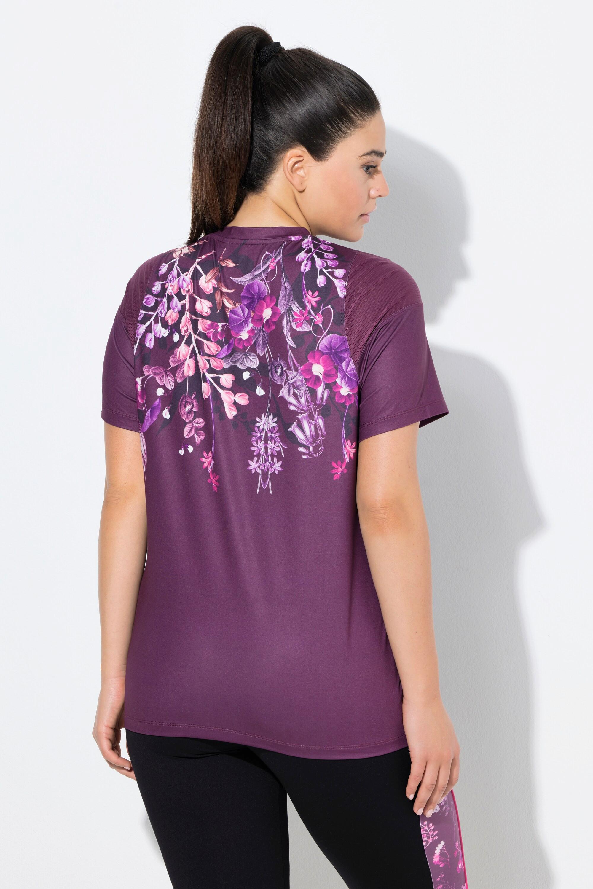 Ulla Popken Maglia Funzionale Mezza Manica Inserti Mesh Scollo a V  