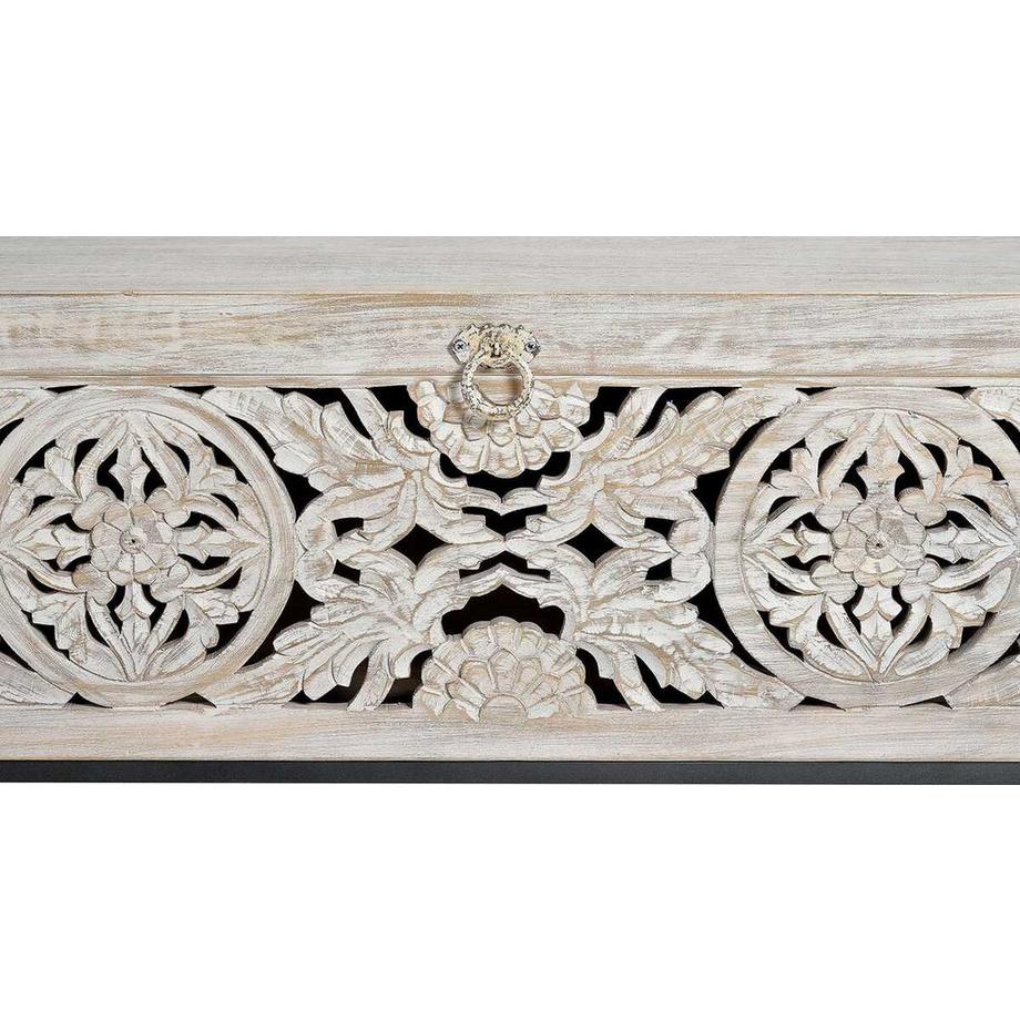 mutoni Truhe Mykonos Mango vintage weiss 116x40  