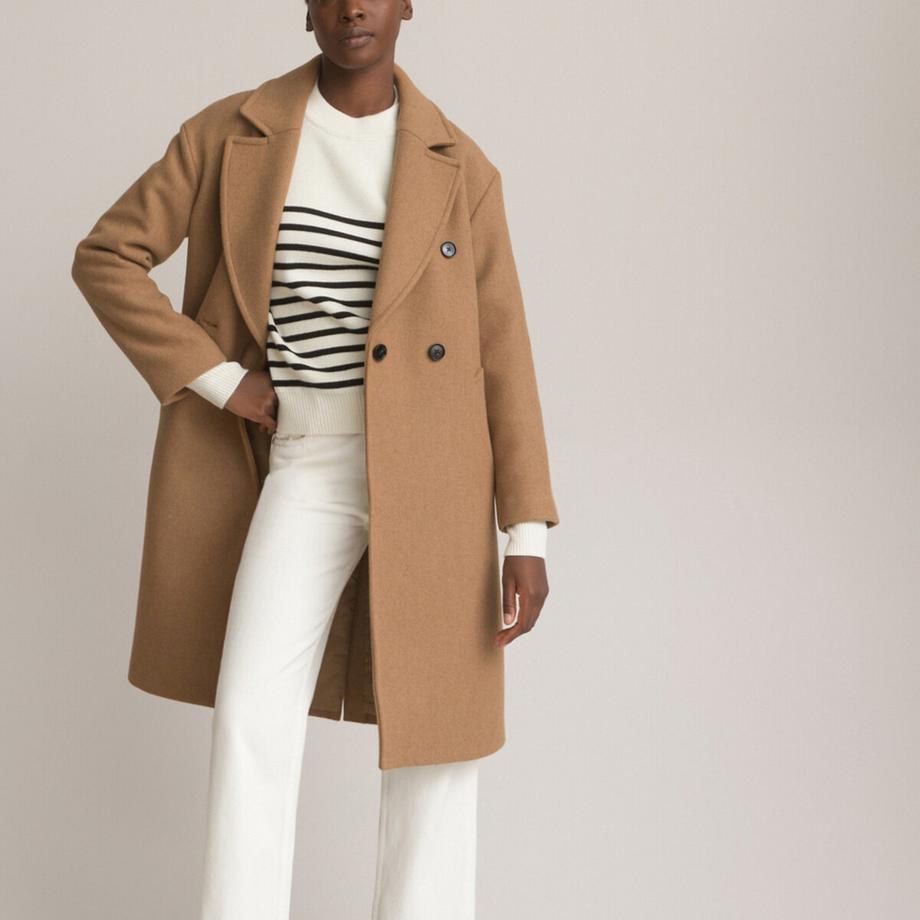 Manteau drap laine mélangée