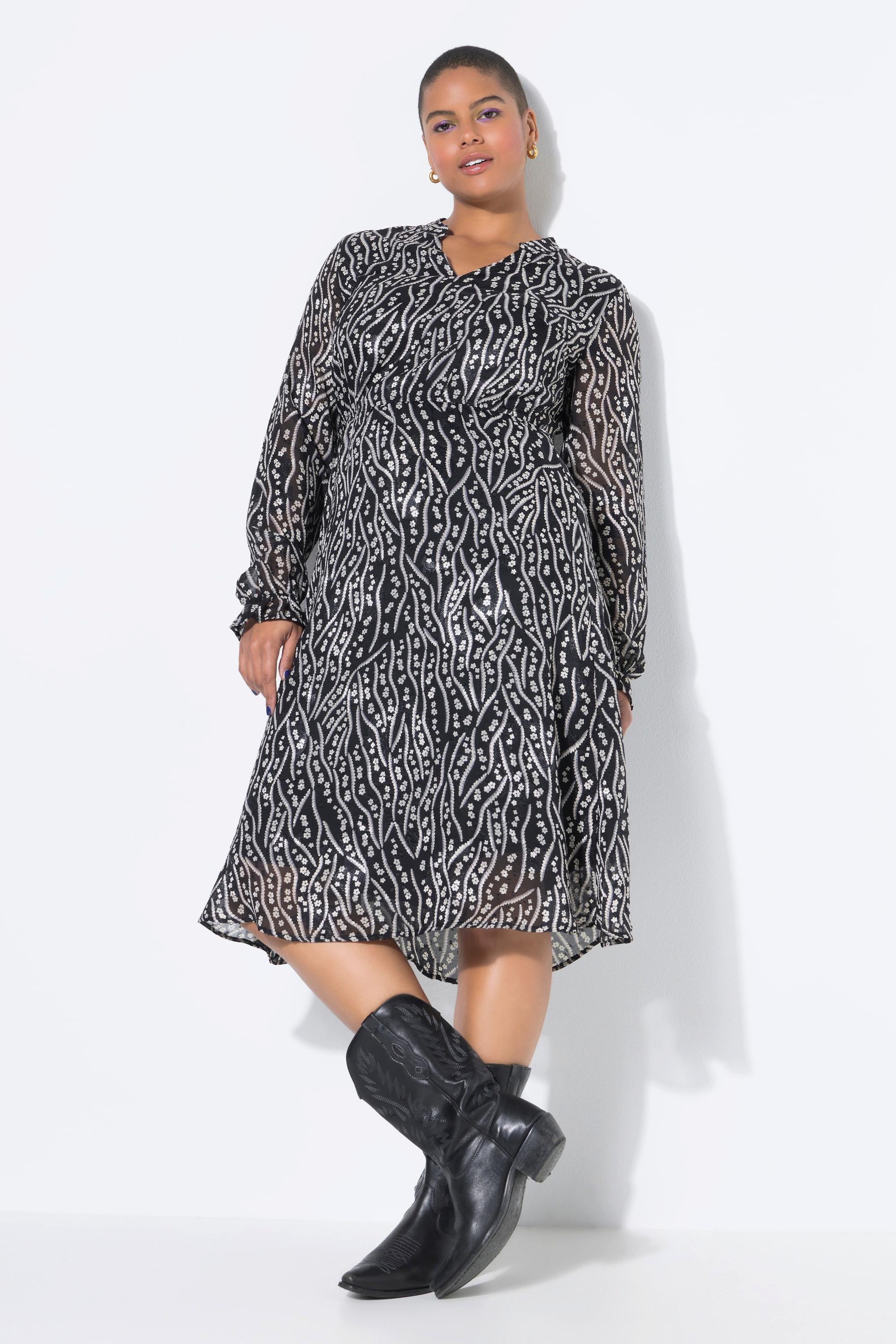 Studio Untold Midikleid Alloverprint Langarm  