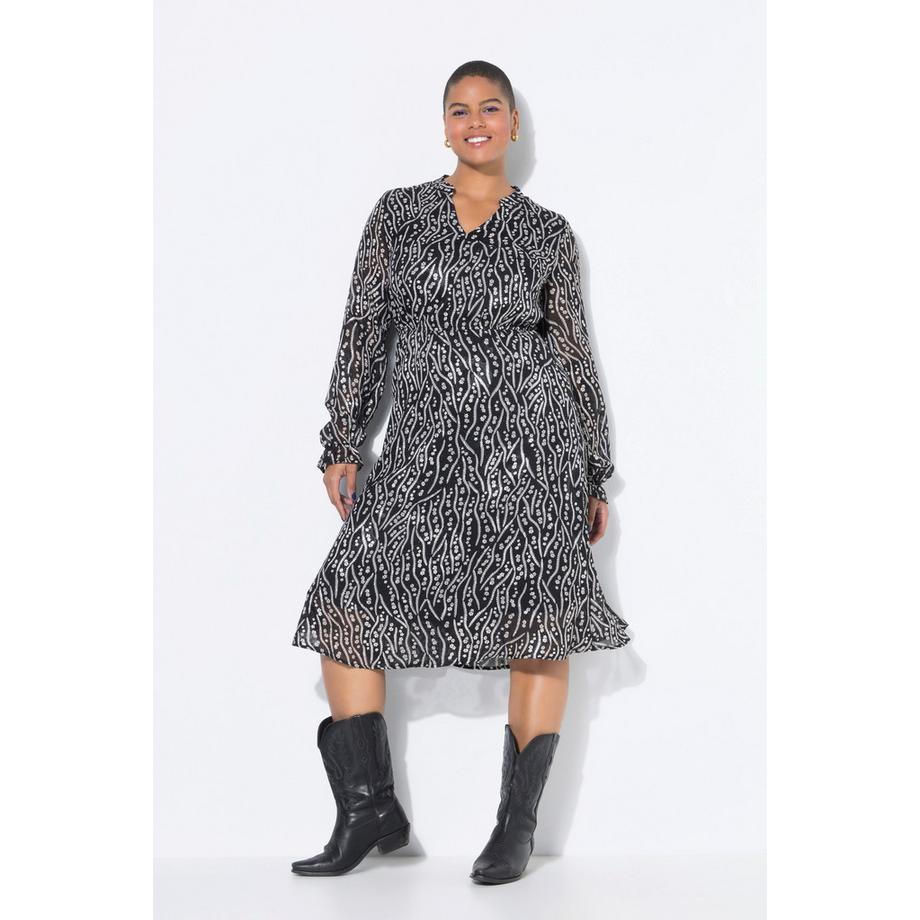 Studio Untold Robe Midi Imprimé All-over Manches Longues  