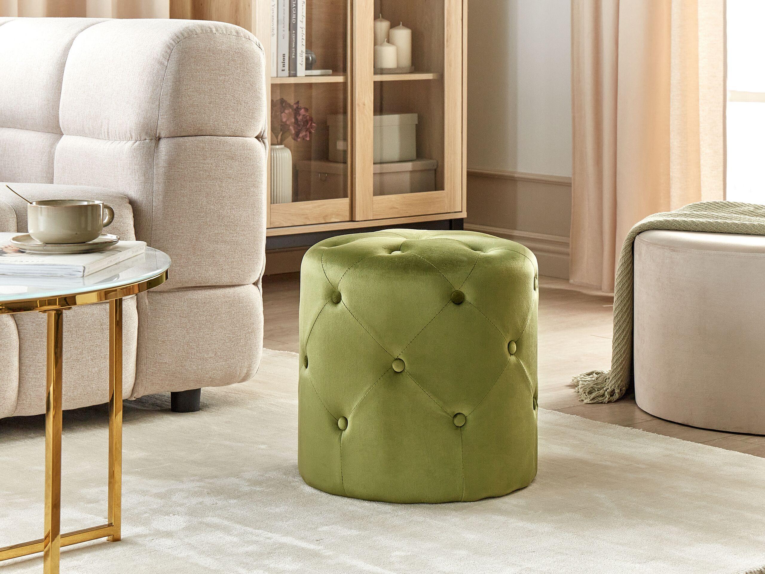 Beliani Pouf en Velours Glamour COROLLA  