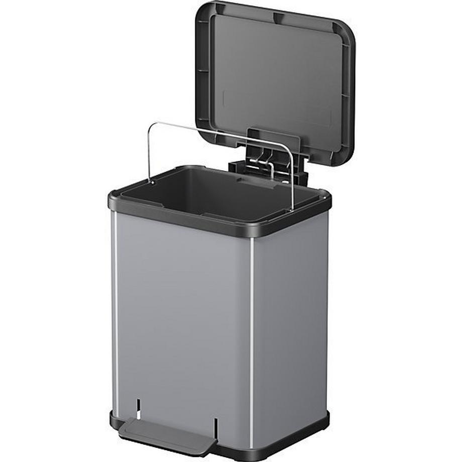 Hailo Bidone a pedale Öko, uno, capacità 17 l, argento.  