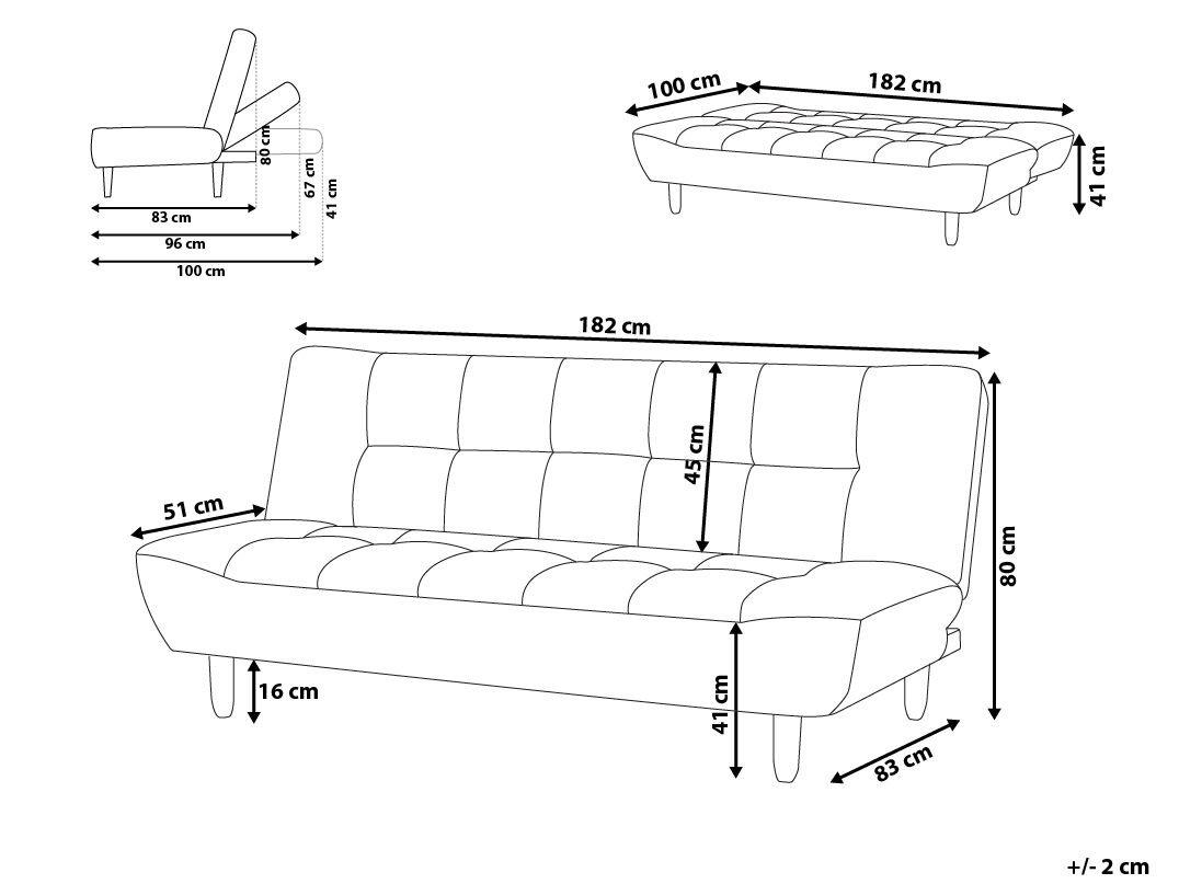 Beliani Schlafcouch aus Polyester Retro ALSTEN  