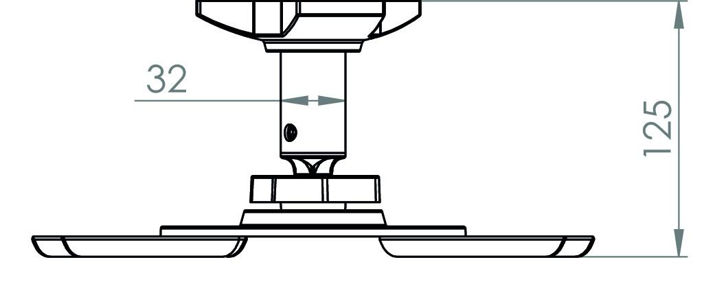 VCM  Beamer | Projektor | pulverbeschichteter Stahl | Belastbarkeit bis 11 kg | Deckenhalterung - DHP7 