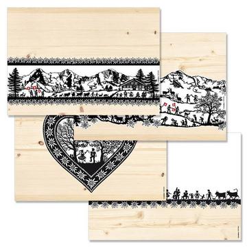 Papiertischset SWISS TRADITION 7 4 Sujets à 12 Blatt