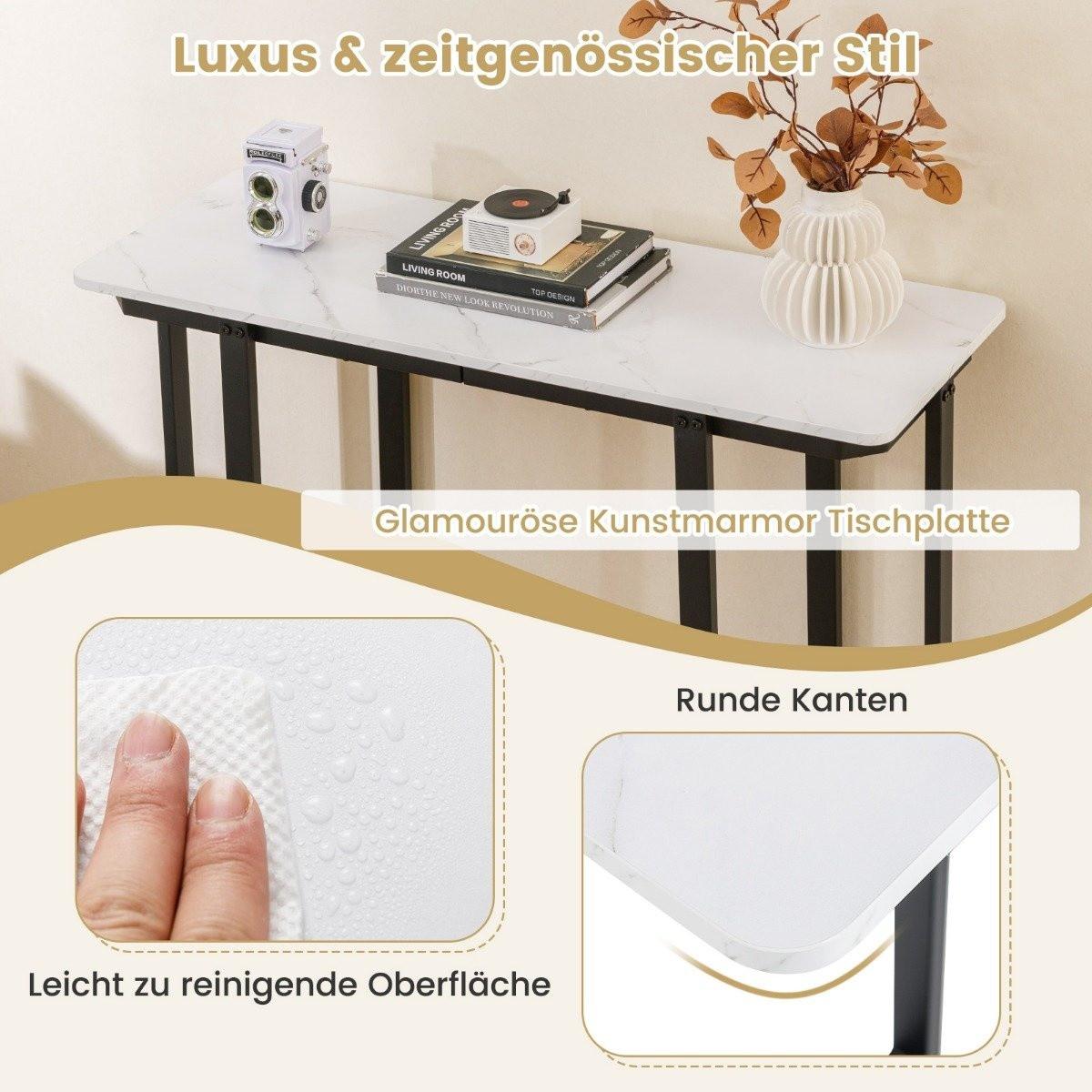 Northix Moderner Konsolentisch in Marmoroptik  