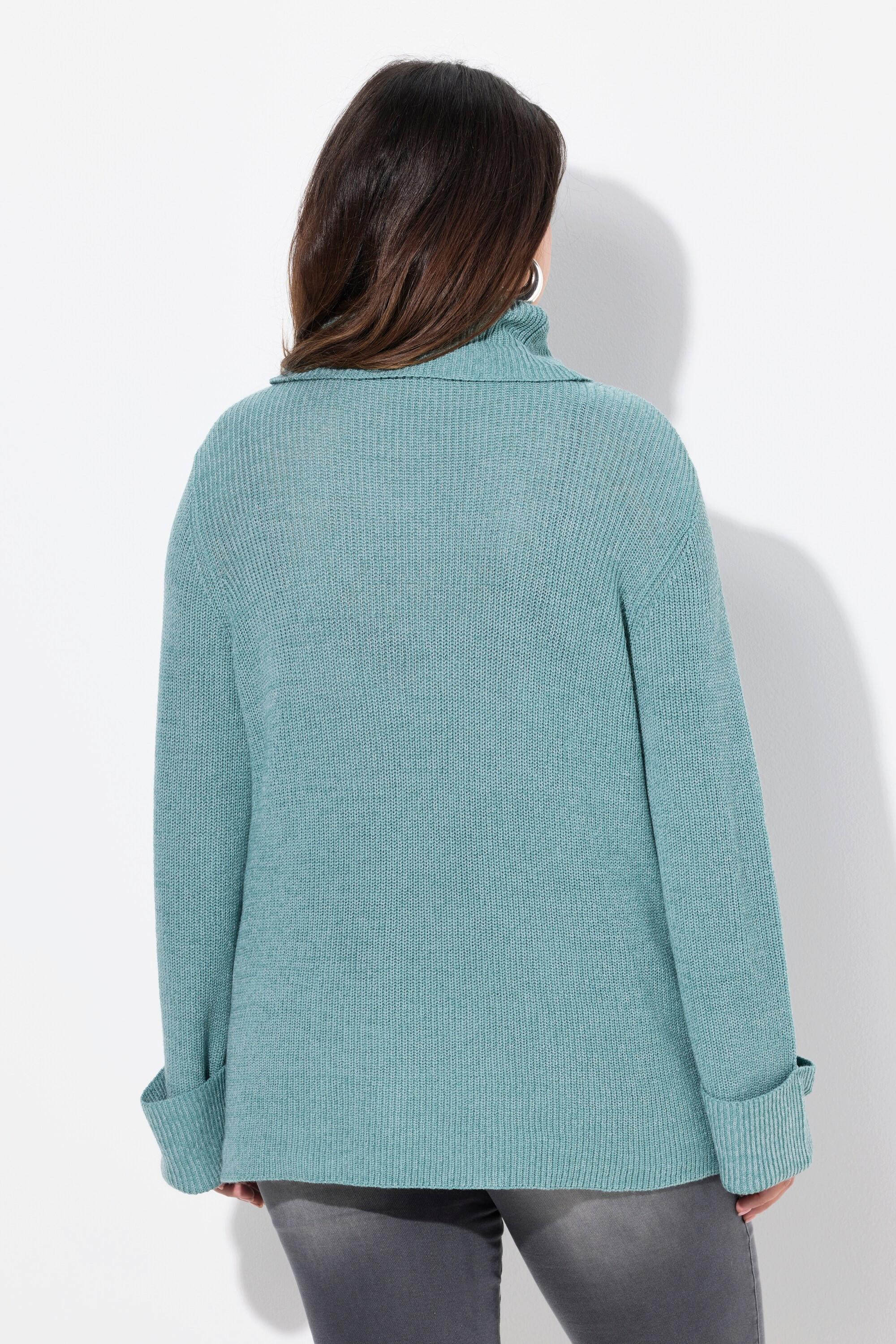 Ulla Popken  Pullover, Rollkragen, Reißverschluss, Langarm 