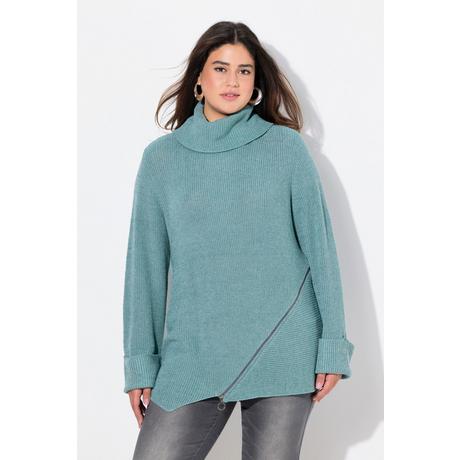 Ulla Popken  Pullover, Rollkragen, Reißverschluss, Langarm 