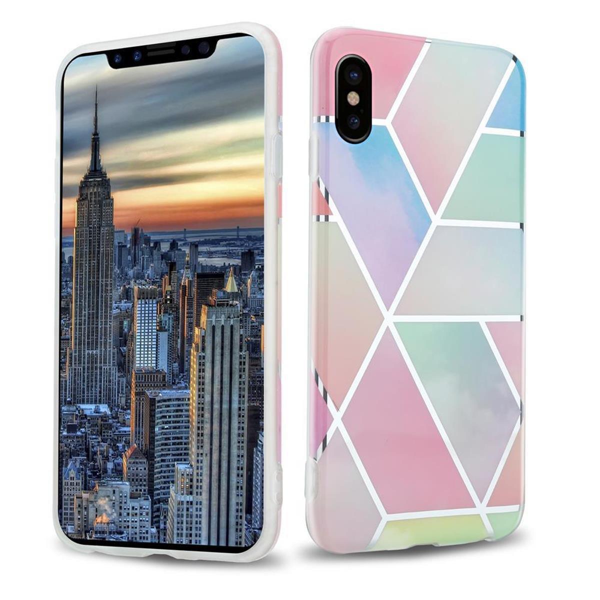 Cadorabo  Hülle für Apple iPhone X  XS aus TPU Silikon mit Muster Mosaik 