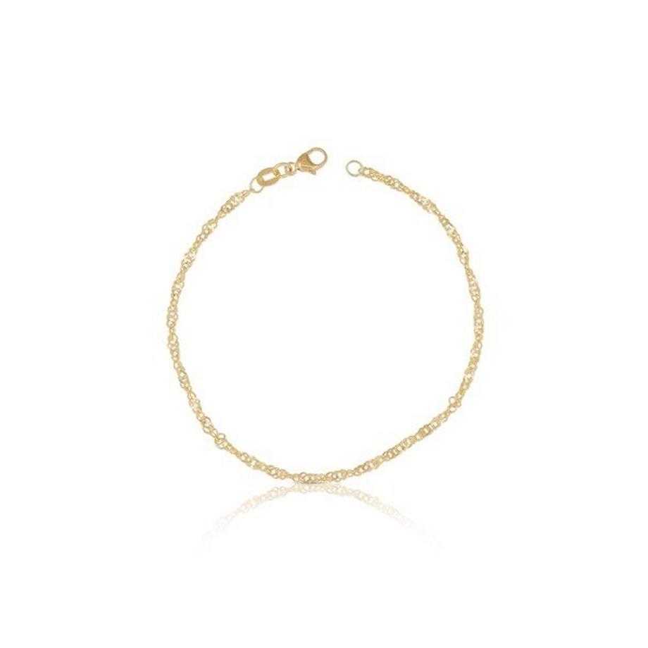 Bracelet de cheville Singapour or jaune 750, 24cm, 2,4mm