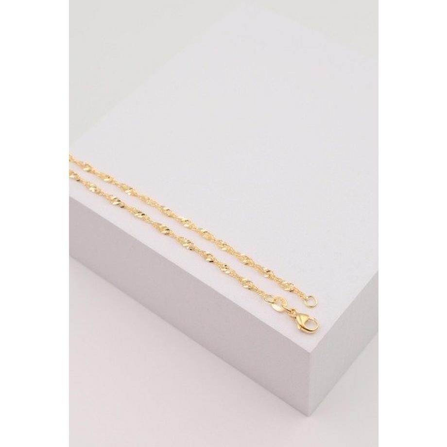 MUAU Schmuck  Bracelet de cheville Singapour or jaune 750, 24cm, 2,4mm 