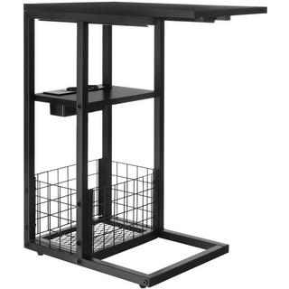 Tectake Laptop-Beistelltisch Rhea, C-Form, mit Ladestation  